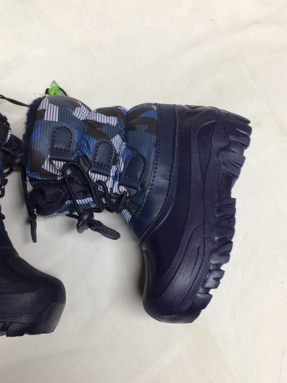 Kids Waterproof Navy Blue Snow Boots with Fleece Lining